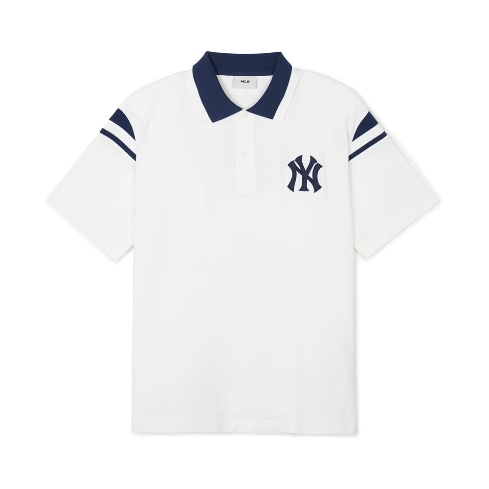 New MLB Polo Shirts Unisex Ivory 3APQV0143-50IVS