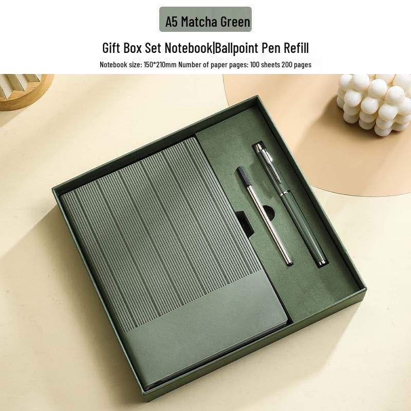 Minimalist Business Notebook Gift Set - Customizable Logo for Company Meetings and Events