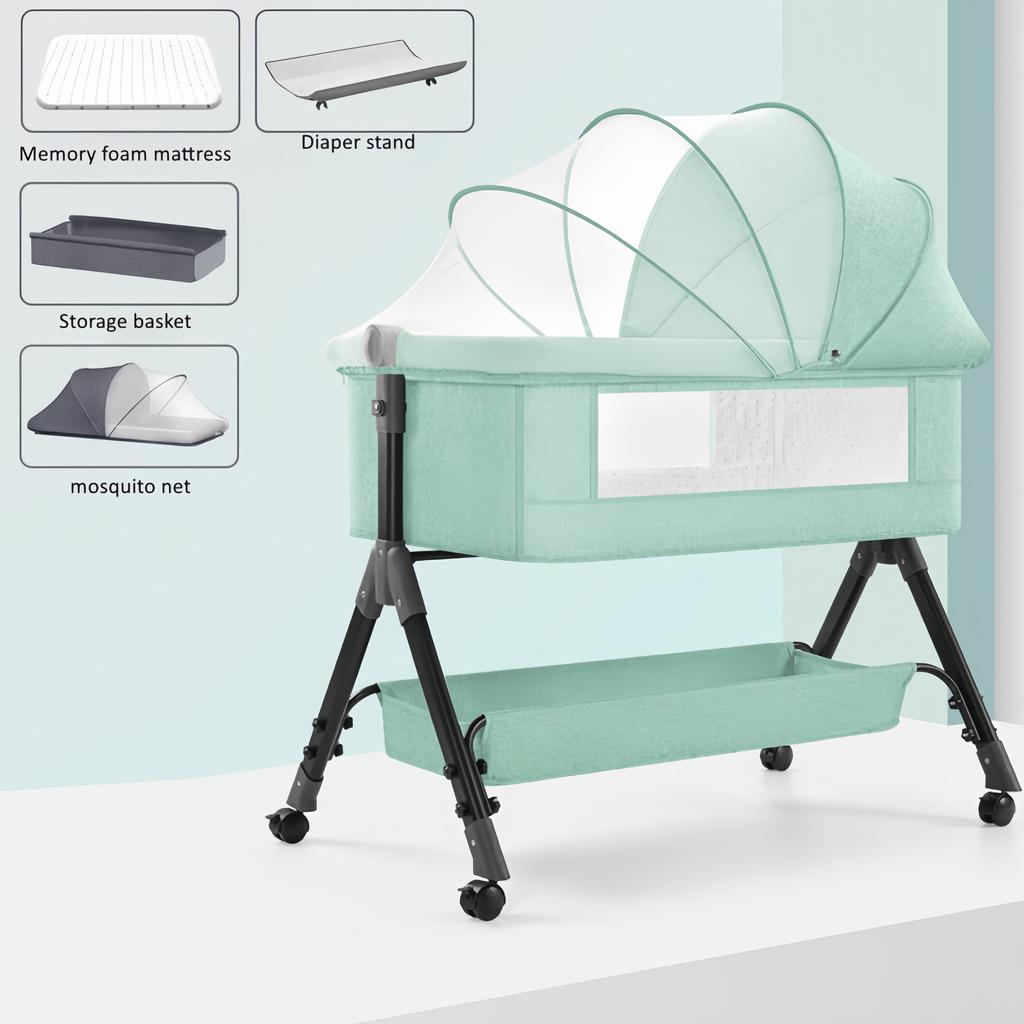 Baby Bedside Bed Newborn Bed Spliced Large Baby Crib Children's Bed Multifunctional Movable Foldable