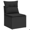 VidaXL Garden Furniture Set with Cushions 7 Pcs Black Braided Resin Acacia 3327716