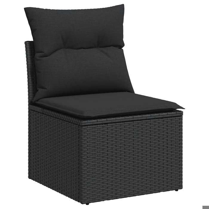 VidaXL Garden Furniture Set with Cushions 7 Pcs Black Braided Resin Acacia 3327716