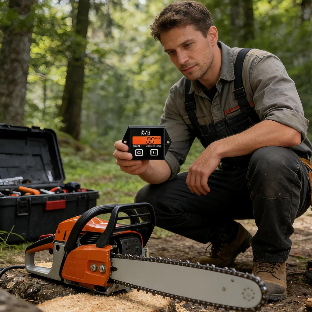 Small LCD Digital Engine Tachometer Tach Hour Meter Tachometer Gauge Real-Time RPM Display For Motorcycle Bikes Car Boat