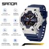 Orologio da polso sportivo multifunzione SANDA unisex con doppio display
