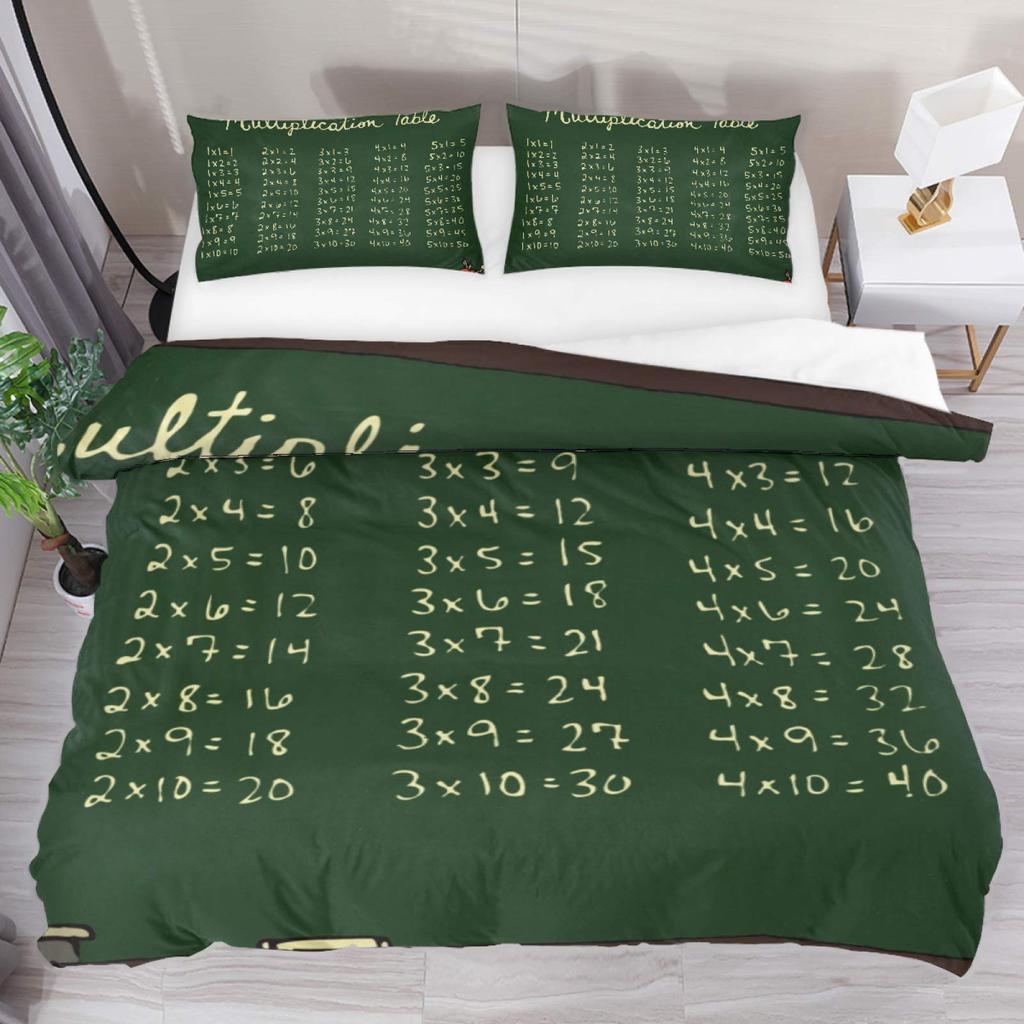 Sada povlaku na přikrývku s matematickou rovnicí Velikost Full Vzor matematického vzorce Potisk Ložní sada 3 ks pro děti Vzdělávací povlak na přikrývku