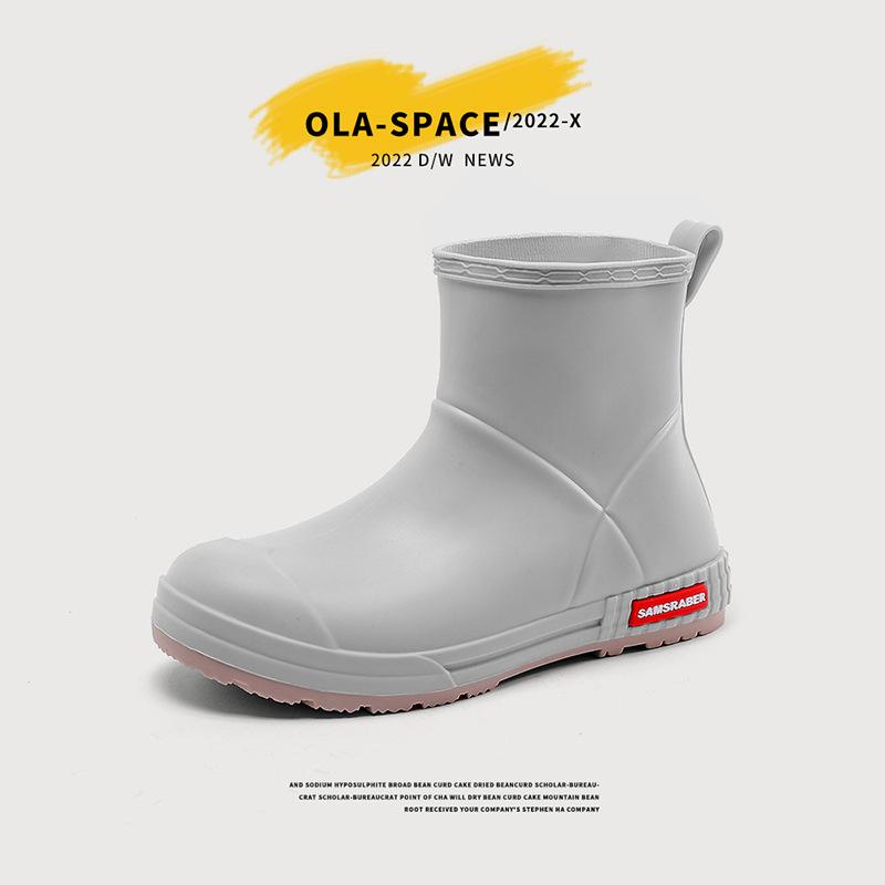 Fashion versatile couple waterproof rain shoes men and women outdoor non-slip wear-resistant water shoes fishing camping sea rubber shoes