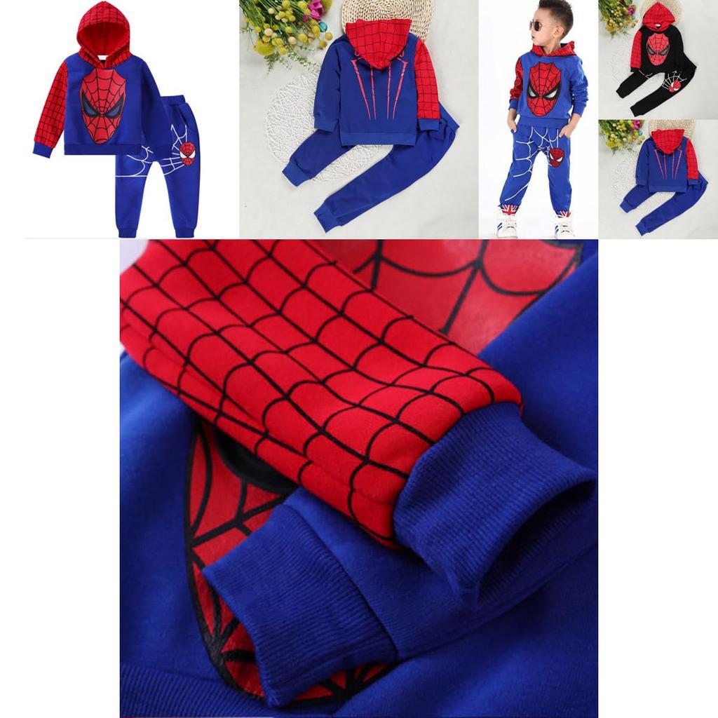 Marvelous Comfort With 2pcs Kids Boy Long Sleeve Spiderman Hoodie Trousers Tracksuit Set