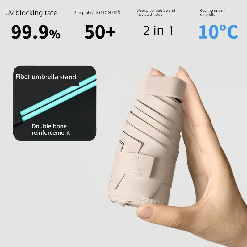 Creative Sun Protection Small Gold Umbrella, Dual-Use Umbrella for Sun and Rain, 50% off Umbrella for Women, 40% off Compact Umbrella for Sun and Rain