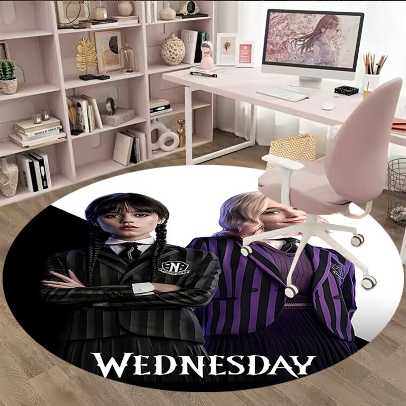 1pc Addams Family Wednesday5 Print Round Carpet Chair Round Carpet Suitable for Bedroom Living Room Home Decorative Carpet
