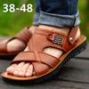 Sandale Dimensiuni Mari Bărbați Vară Casual Beach Sandale din piele Sandale din piele naturală