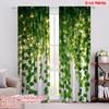 2pcs,2D Plane Printing Print Curtains Hanging Foliage 100% Polyester (without Rod) Festive Use for Bedroom, Living Room, Study
