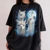 Vintage Three Alpacas Shirt, Funny Wolf Moon Parody Tee, Y2K Weirdcore Clothing, Retro Farm Animal Graphic Top, Ironic Meme Gag Gift