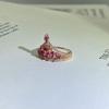 Stone Setting Women'S Ring Ring Crown Trend Rose Gold Plating