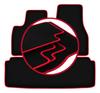 Velours-Fußmatten mit rotem Rand für: Tesla Model S II Limousine (2016-)