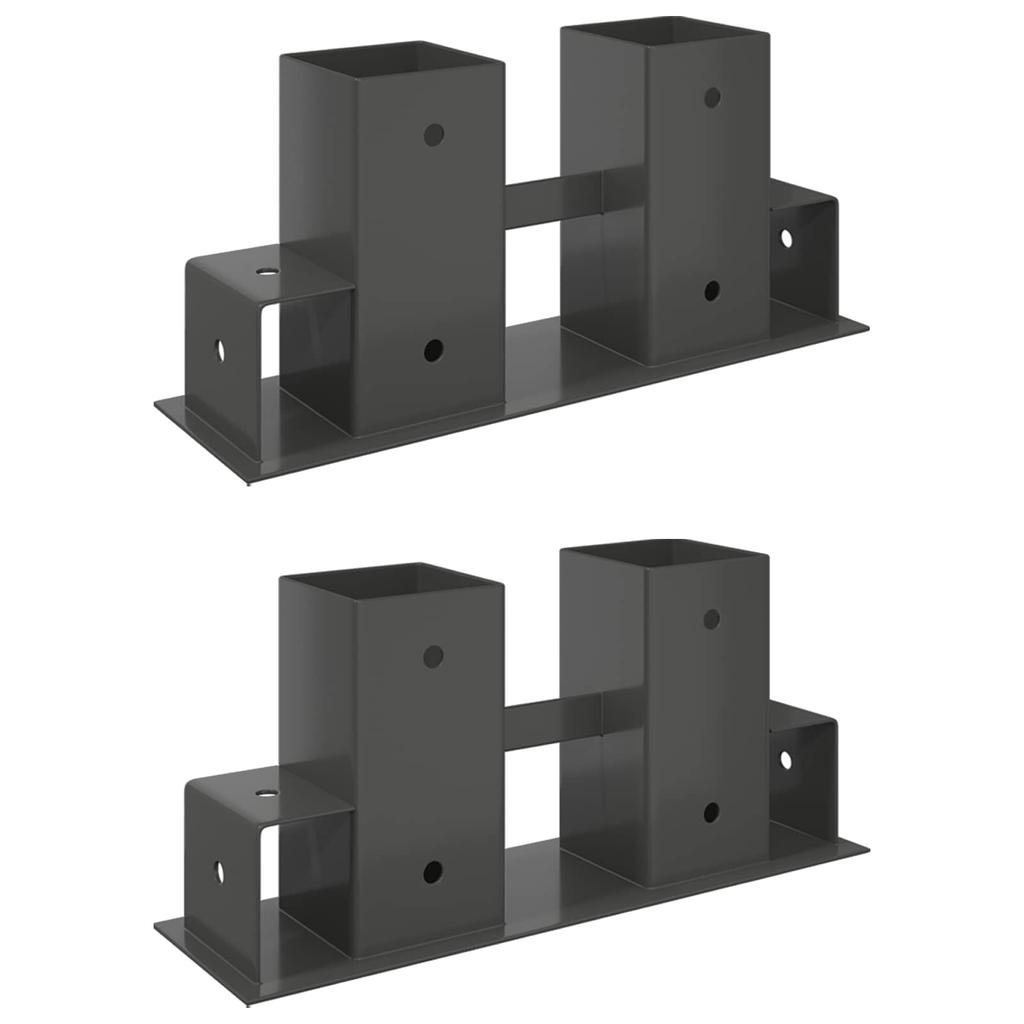 Firewood stacking aid set 2 pcs anthracite 34 x 10 x 15 cm steel
