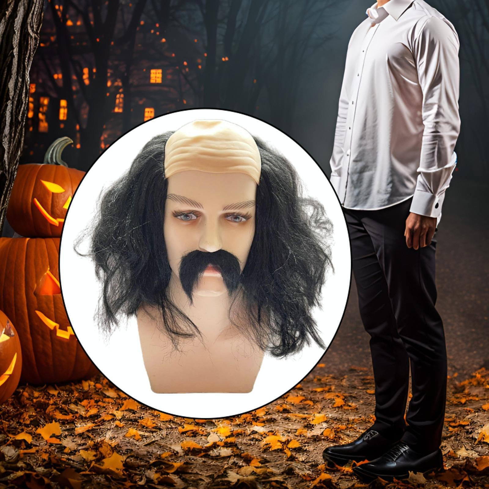 

Синтетический костюм с шапкой и бородой, устойчивый к облысению, для аниме-выступления, вечеринки-маскарада чёрный