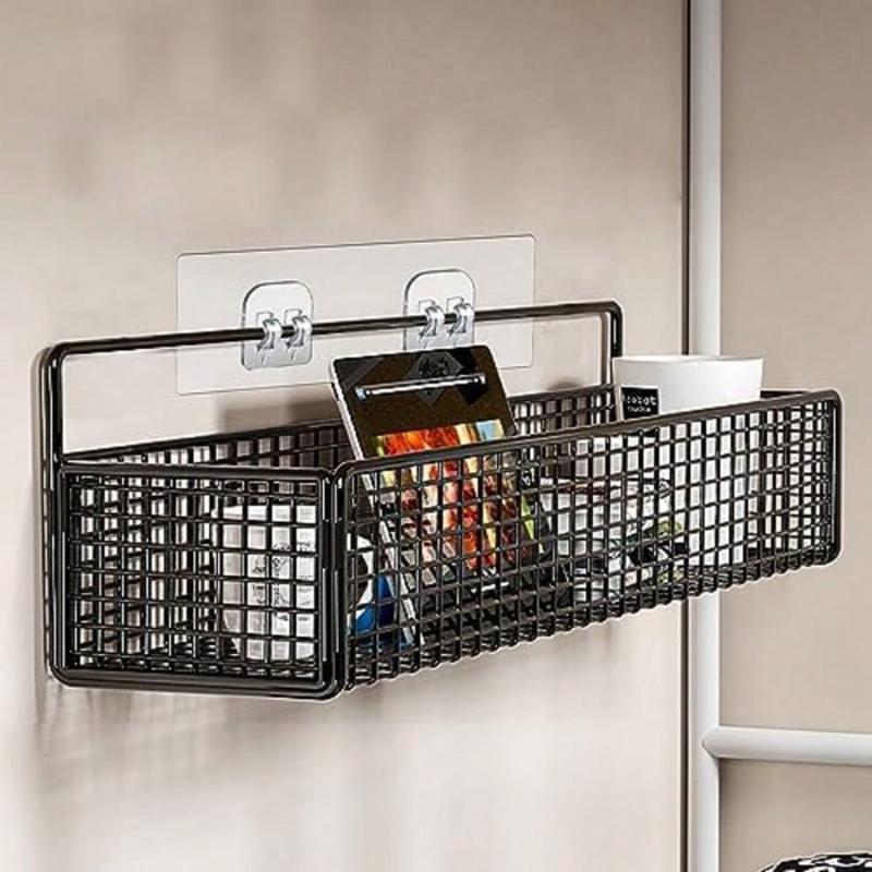 Samolepicí háčky na sprchový košík, Vodotěsné nástěnné háčky pro koupelnové úložné košíky, Mýdlenky a zavěšení, Není potřeba vrtání