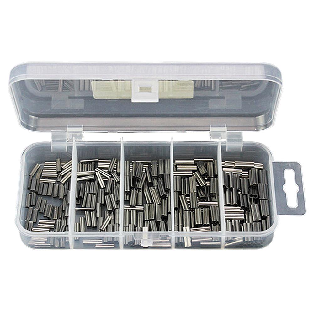 250/300/500 PCS Copper Double Single Crimping Loop Sleeve Fishing Line Crimp Wire Leader Fishing Rigging Accessories