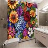 Vibrant Floral Shower Curtain - Waterproof, Mildew-Resistant with Sunflower and Rose Design for Lively, Colorful Bathroom Decor