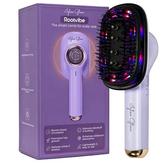 

RootVibe Red Blue LED Light Therapy for Hair Growth, Dandruff Hair Fall Control, Boosts Oil Serum Absorption, Stress Relief, Lightweight .