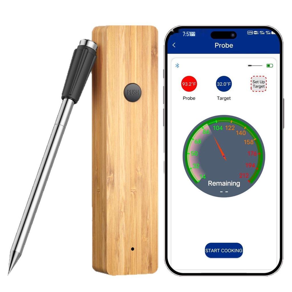 Smart Wireless Waterproof Bluetooth BBQ Thermometer