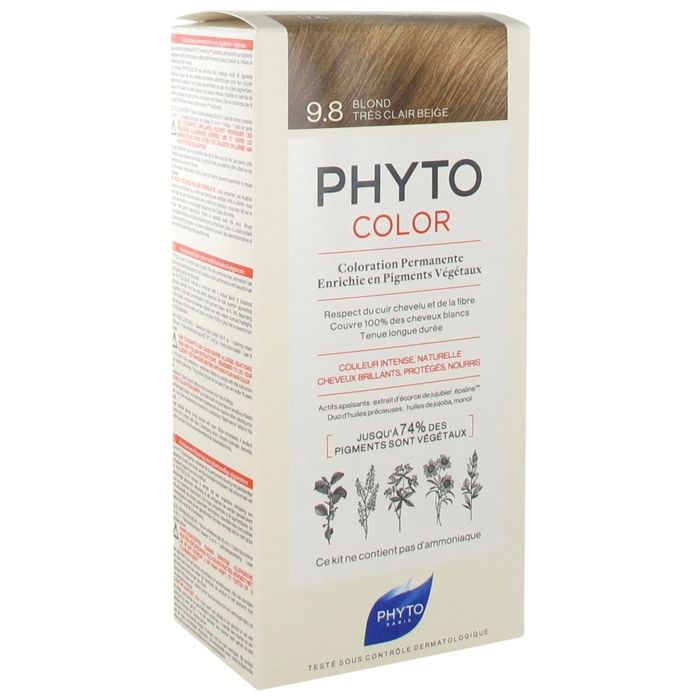 Couleur-Phyto Couleur Coloration Permanente - Pigments Végétaux (Coloration : 9.8 Blond Très Clair Beige)