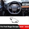 Car Steering Wheel Panel Cover Trim For Ford Kuga Escape     2024 Carbon Fiber Interior Mouldings Accessories