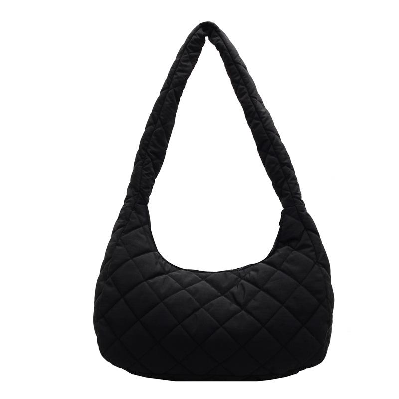 Weiche Oberfläche lässige Rauten-Umhängetasche Damen große Kapazität leichte Mode bestickter Faden Schultertasche Pendler vielseitige Tasche