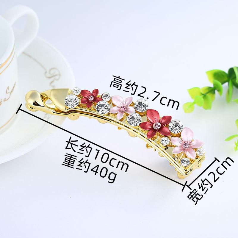 Banana Clip, Large Hair Volume, High-End Hairpin For Headgear, Female Flower Vertical Clip, 10 Cm Rhinestone, Banana Clip, Hair Accessories.