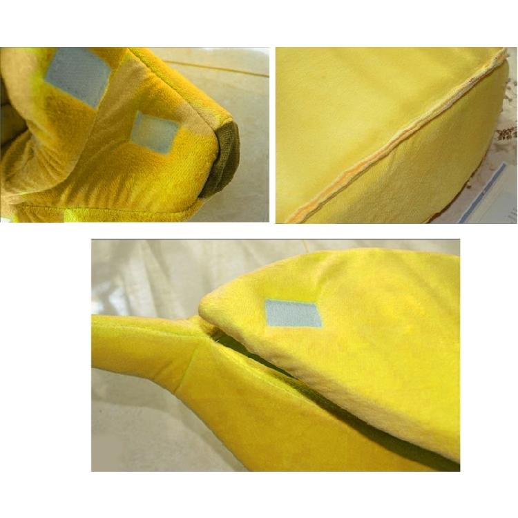 Warm Cat Cave Bed for Indoor Cat Cartoon Banana Hideaway Beds Soft Tent House
