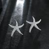 925 Silver Crystal Starfish Earrings for Women Girls Gift Statement Jewelry