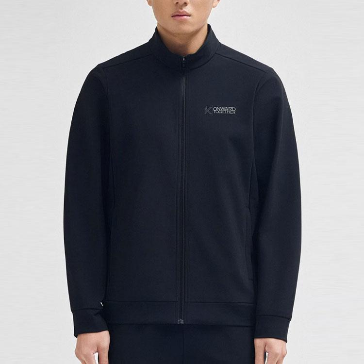 Anta Solid Color Zip Collar Jacket Men Jackets Black 152331743-2