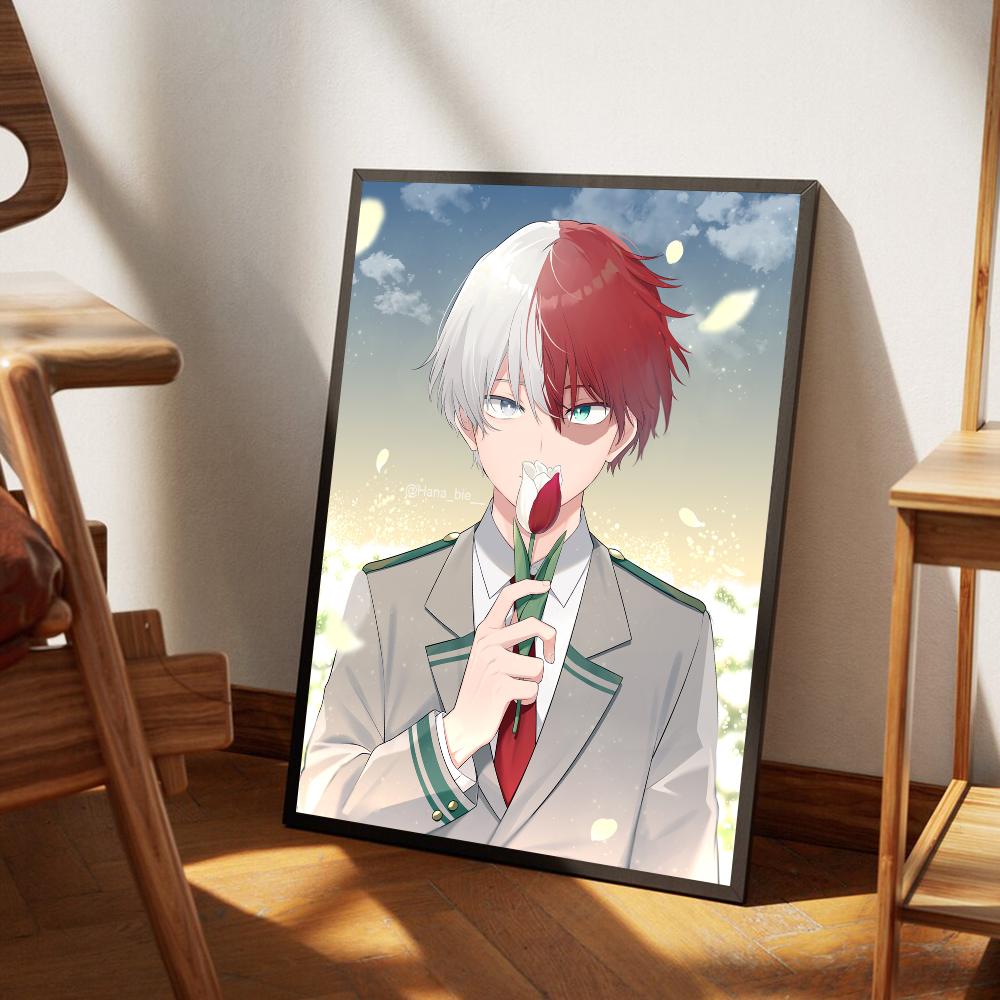 Hero Academia Todoroki Shouto Vintage Posters Sticky Whitepaper Prints Posters Artwork Posters Wall Stickers
