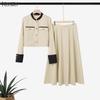 ZANZEA Women Long Sleeve Blouse and Long Skirts Casual Two Piece Suit Sets