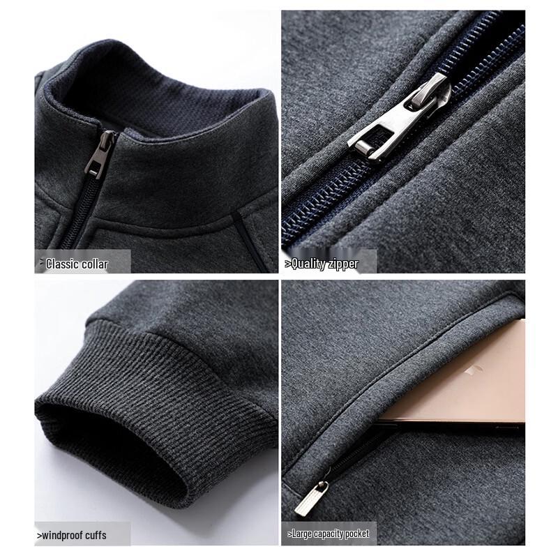 ROMON Men's Stand-Collar Zip-Up Tracksuit Set