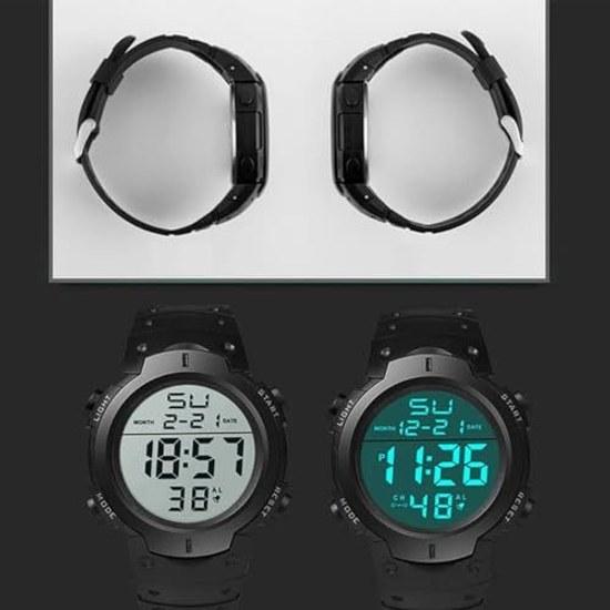 Digital wristwatch men easy read large display big font waterproof sports watch date LED alarm stopwatch function lightweight multifunctional casual