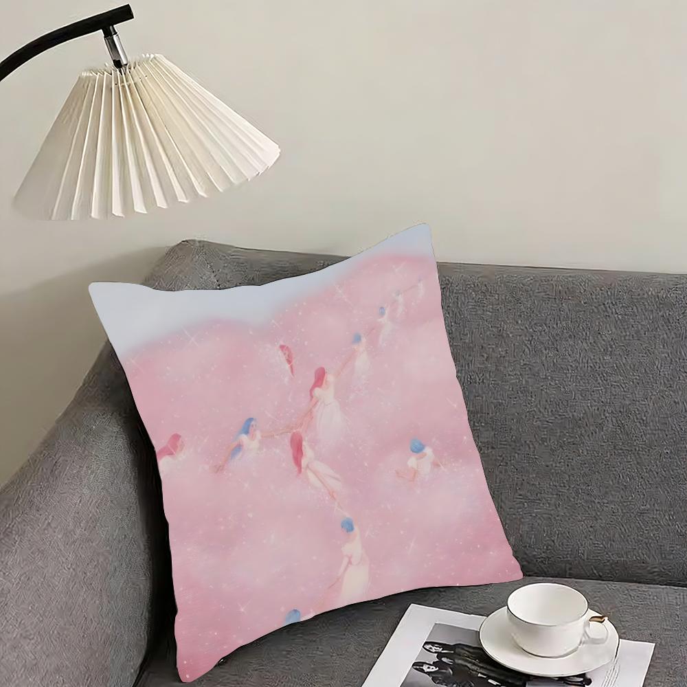Works by Polish artist Monika Marchewka Cushion Cover Reversible Plush Pillow Cover – For car, sofa, bedroom, perfect as a gift.