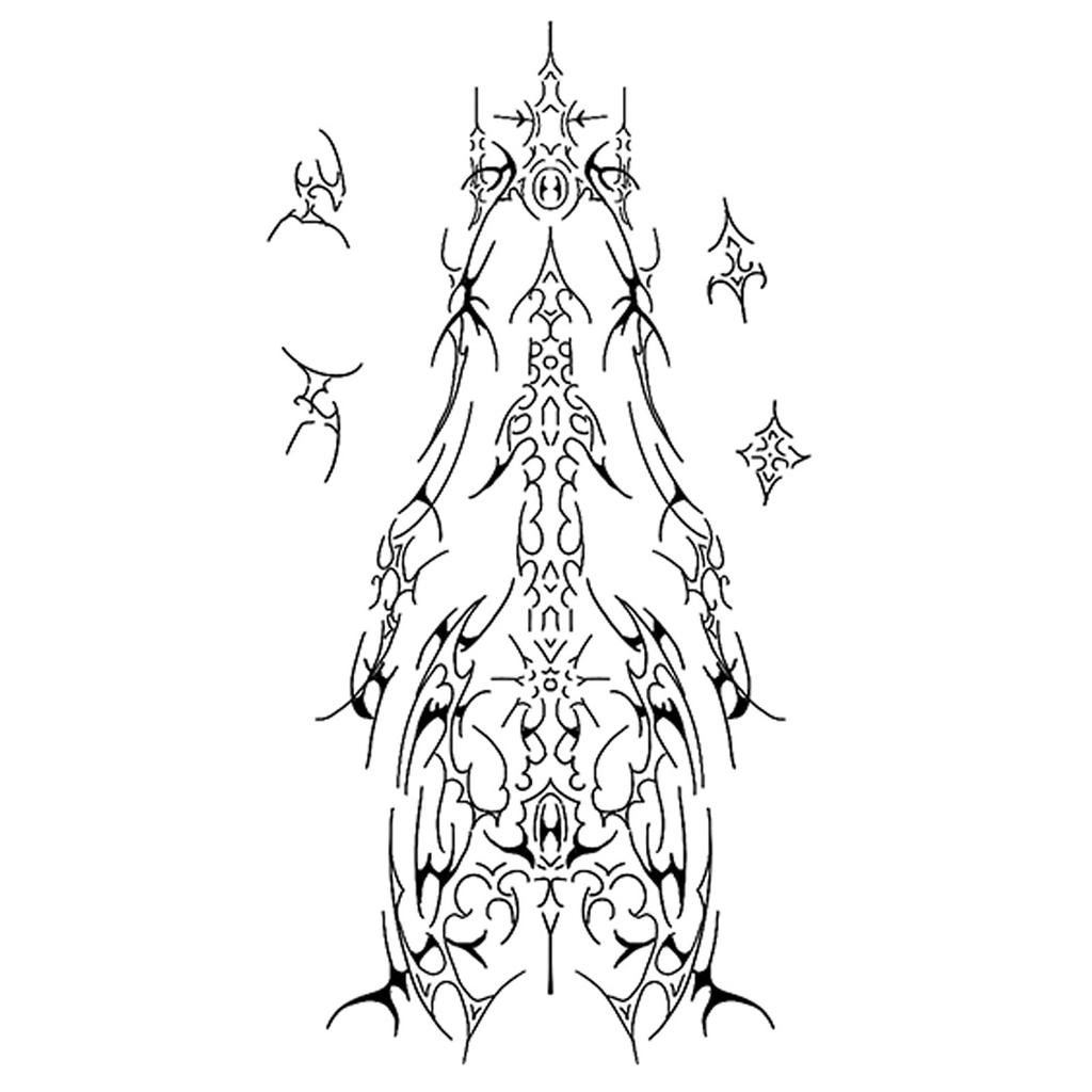Advanced Sense Domineering Personality Thorn Totem Ribbon Sun Moon Stars Flower Lines Tattoo Sticker