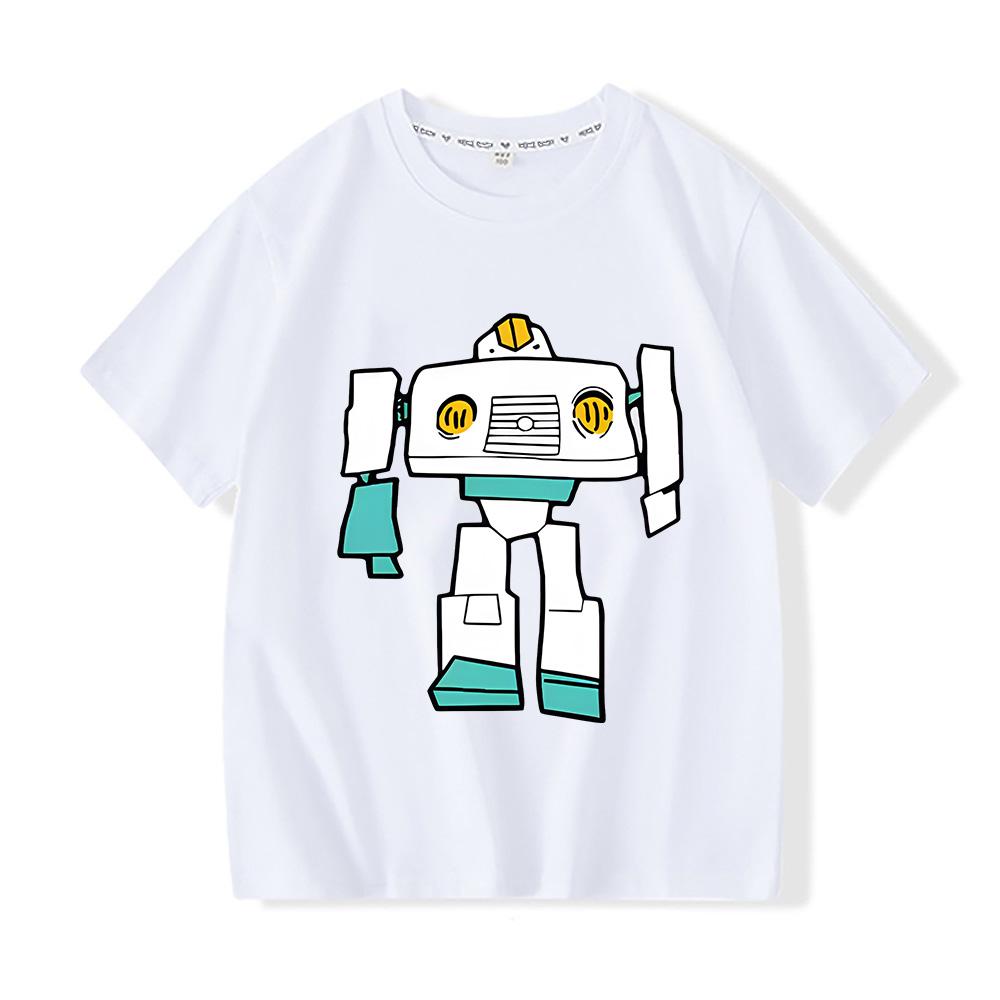 HELLO CARBOT Robots Anime T-shirt Kawaii Cotton Children Tee-shirt Short Sleeve Boys/Girls Tshirt Summer Tops Graphic Tee-shirt