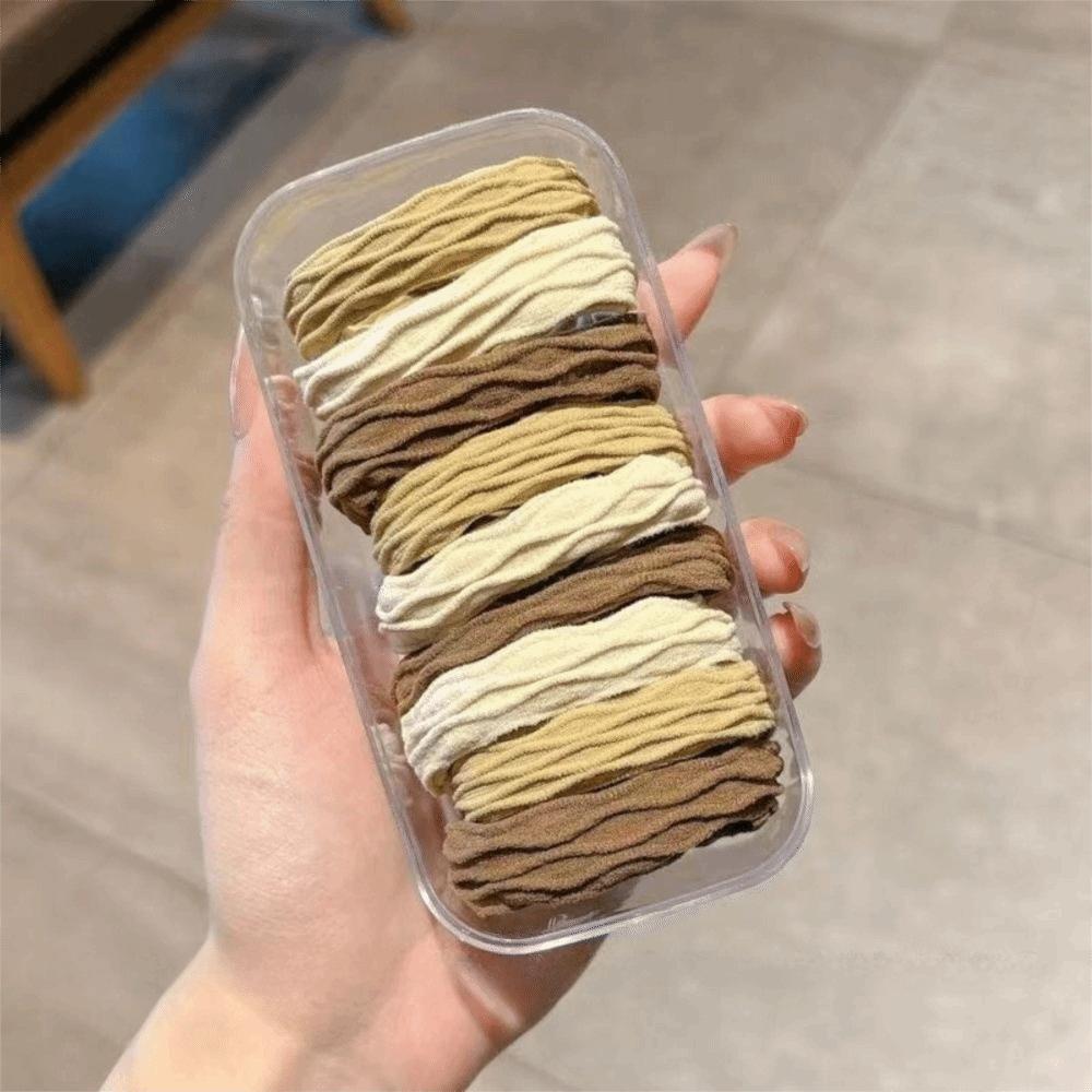 

10Pcs Soft Stretchy High-Elasticity Hair Ties Thick Multi Color Elastic Hair Bands High Ponytail Style 8