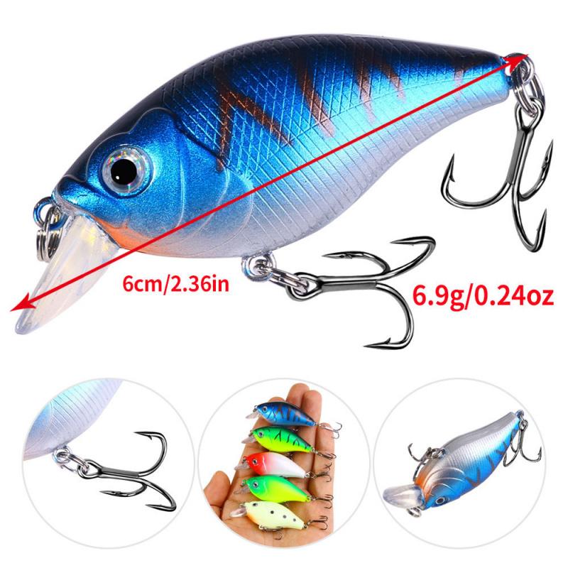 6CM 6.9G Topwater Rocker Lure for Freshwater Realistic Artificial Bait Suitable for Military Fish Red-Eye Bass & Sharpnose Fish