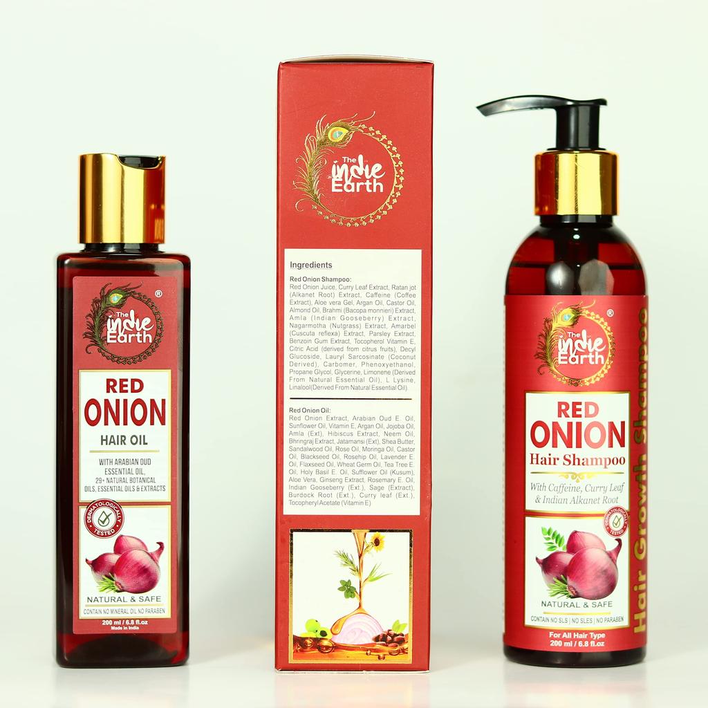 The Indie Earth Red Onion Anti Hair Loss & Hair Growth Combo Total 400ML