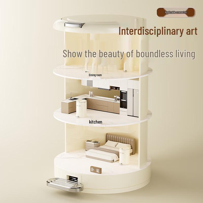 ABXTAO Round Double-Open Metal Trash Can