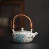 Japanese Cherry Blossom Ceramic Teapot Teacups Creative Ice Gray Glaze Teapot Household Kung Fu Tea Set Tea Storage Jar