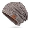 9875 Autumn/Winter Fleece-Lined Multi-Color Wool Knit Pullover Hat - Cozy Fashion for Women