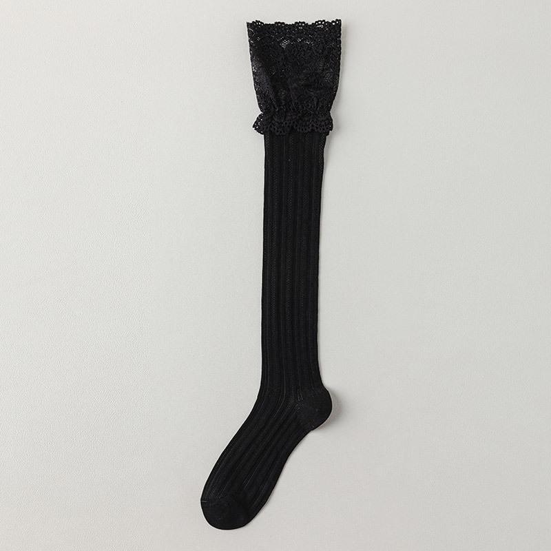 5pair Lace Lace Long Tube Over Knee Socks Women'S Lolita Sweet Japanese Calf Socks Spring And Summer Mesh Thin Knee Socks