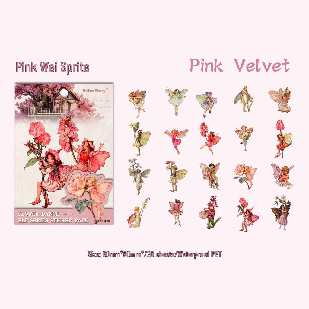 RetroStoryPET Bloemenspookje Stickers: Retro Journal & Collage Decoratie