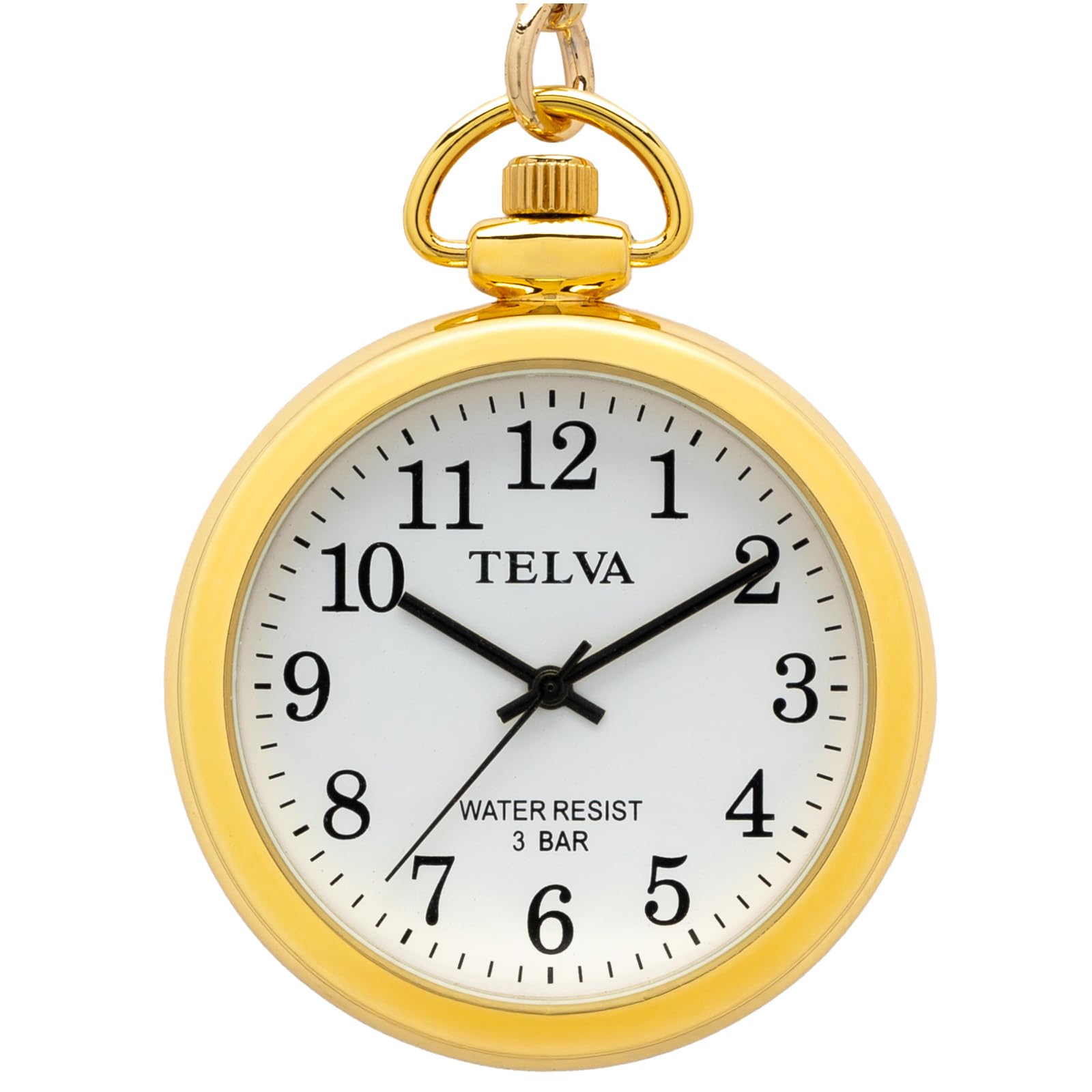 

CREPHA Карманные часы, Цепочка, Аналоговые, Легко читаемые, Простые, Работающие от батарейки, Кварцевый механизм, Золотые, AZ-TE-AM153-WTG