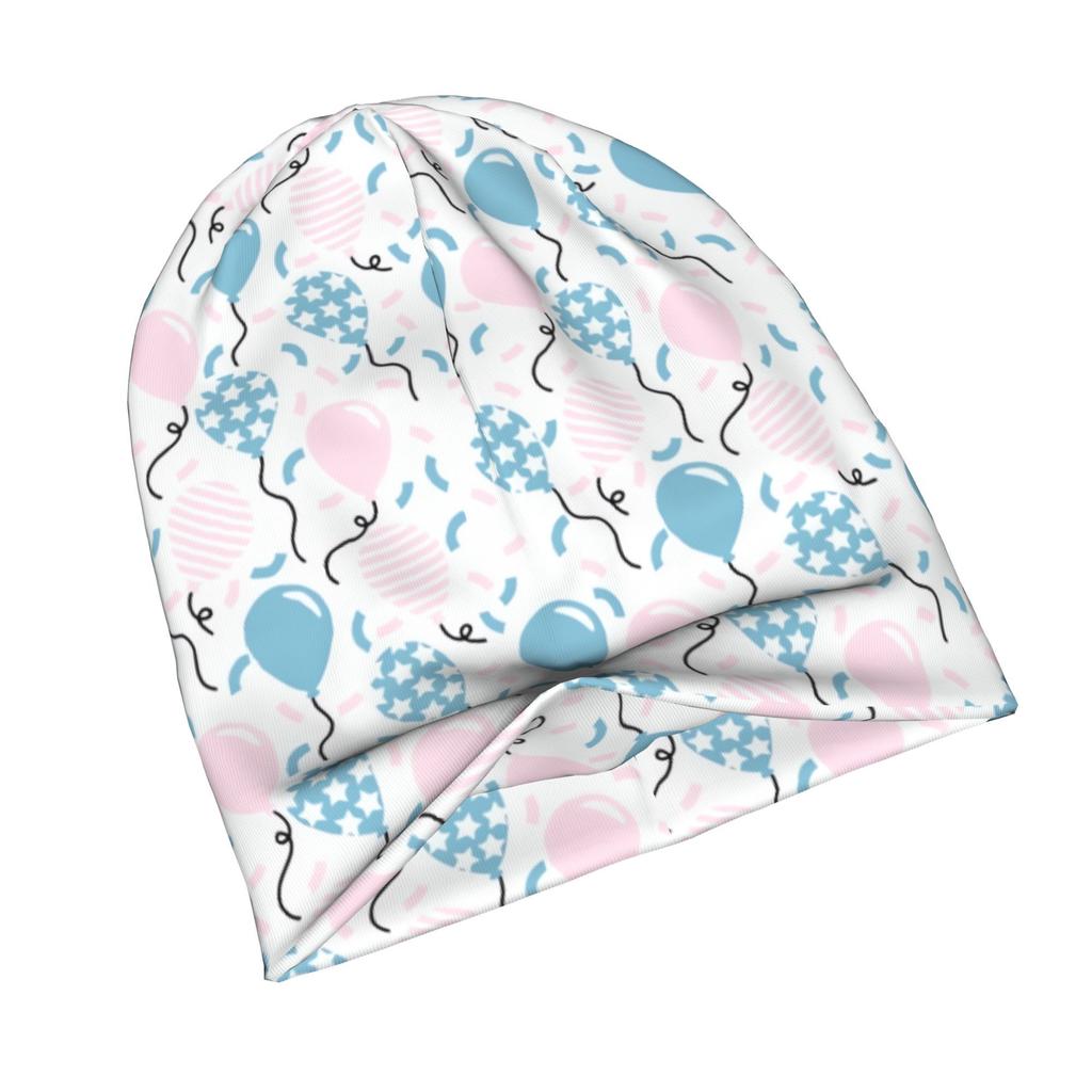 2D Flat Printing Stars and Stripes Balloons and Confetti Classic Knit Hat for Adults Available In Versatile Tones Ideal for Subtle Styling During Cool