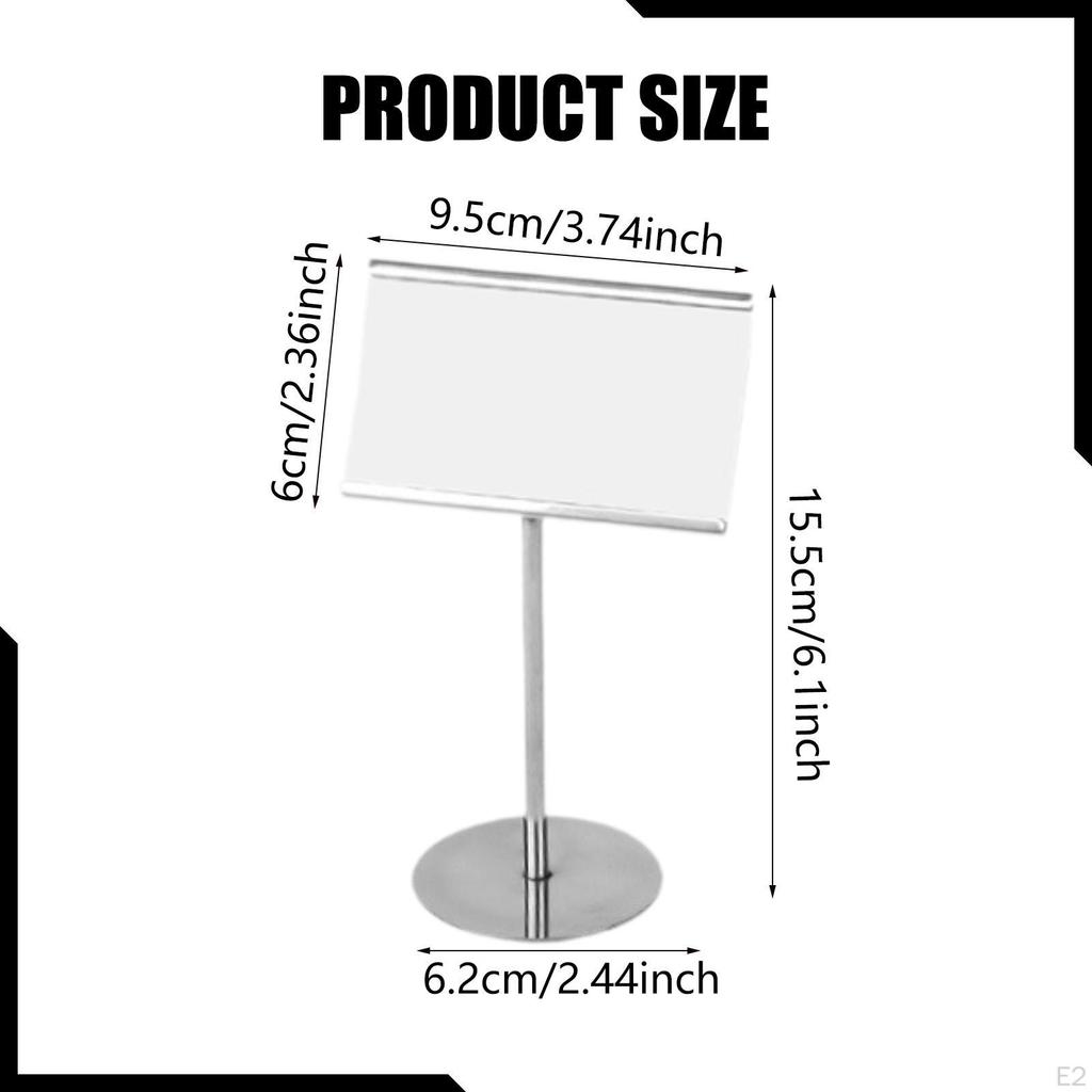 Business Card Holder Name Holders Stainless Steel Sign Number Stands for Buffet Party