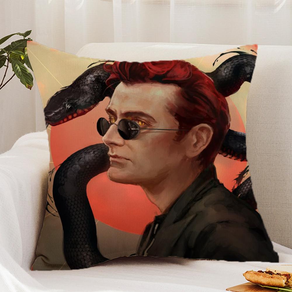 Tv G-Good O-Omens Cushion Cover Premium Comfort Reversible Pillow Cover - Dual - Use Design for Home & Car